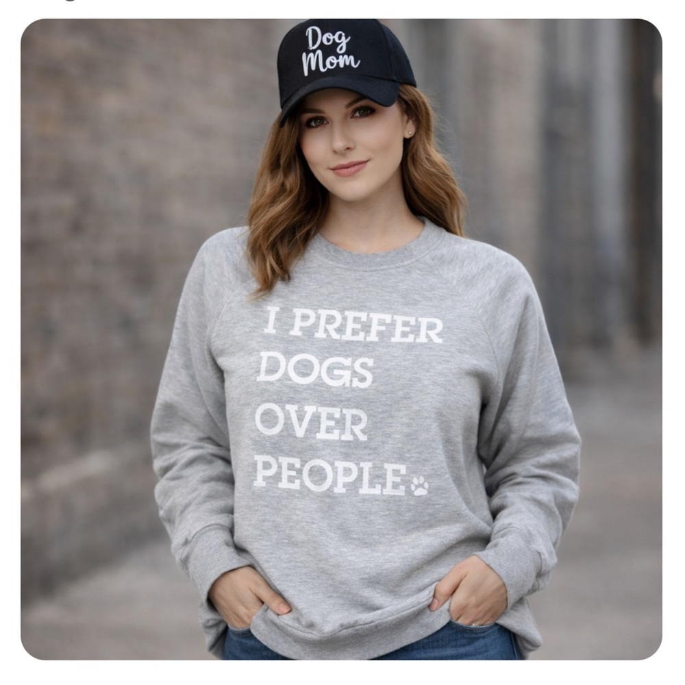 I Prefer Dogs Crew Sweatshirt